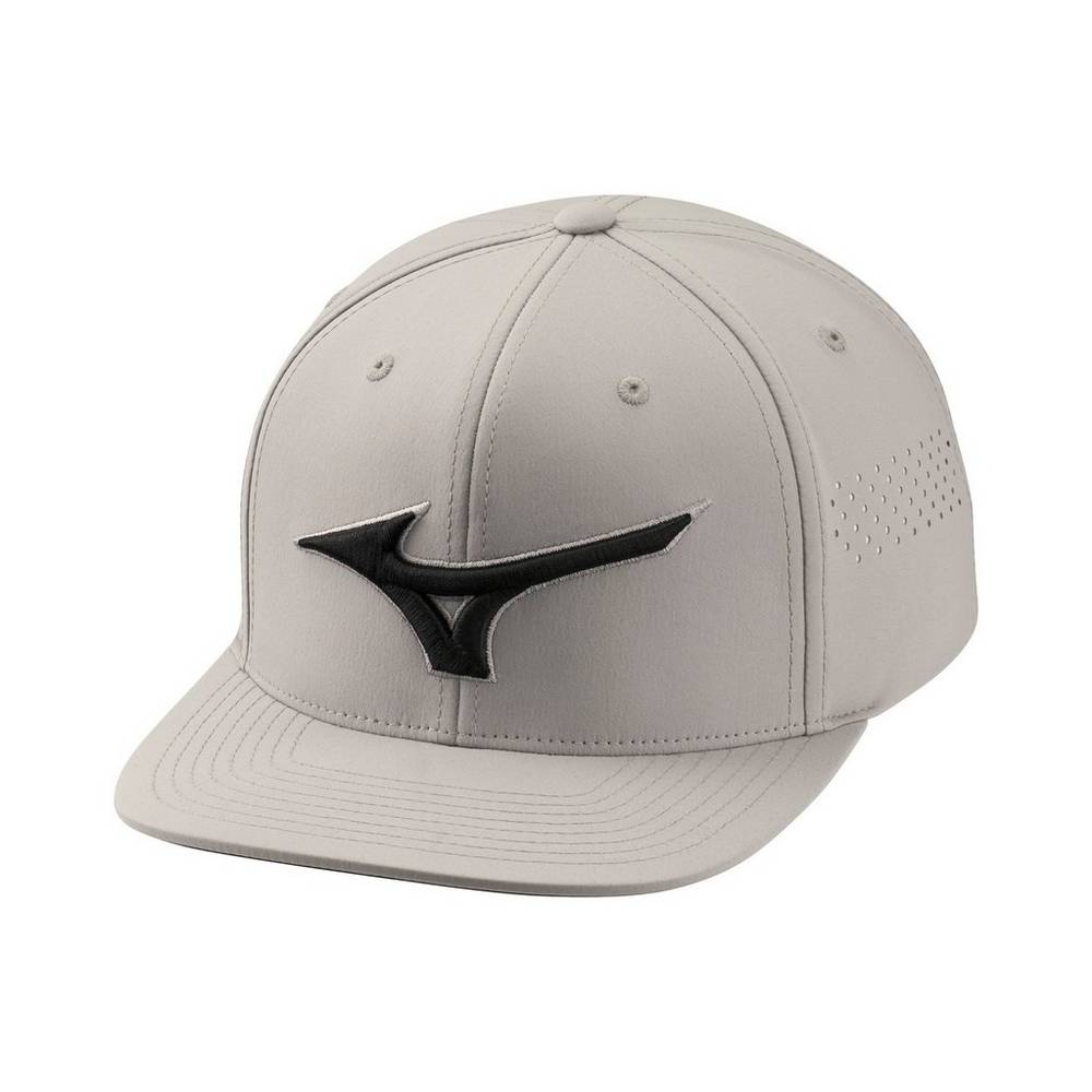 Mizuno Men's Tour Flat Snapback Hat Grey (260336-CQM)